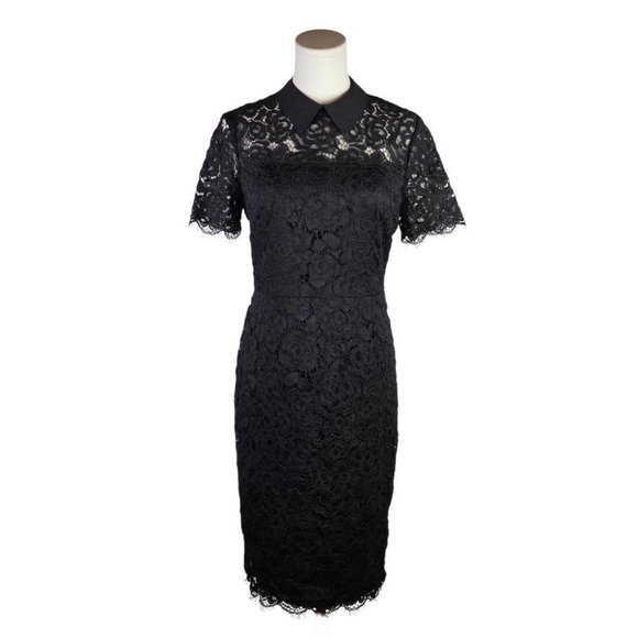 Karl Lagerfeld Paris Black Lace Sheath Dress 4 Elegant Cocktail Party - Picture 1 of 10